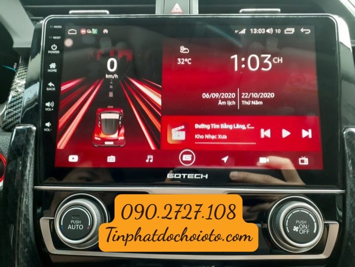 Màn Hình DVD Android Gotech Lắp Xe Honda Civic tại Tín Phát Auto Quận 12 HCM