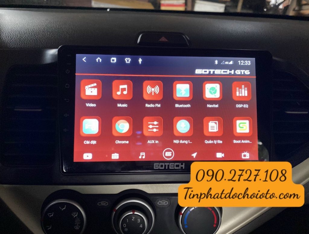 Màn Hình DVD Android Gotech Lắp Xe Kia Morning tại Tín Phát Auto Quận 12 HCM
